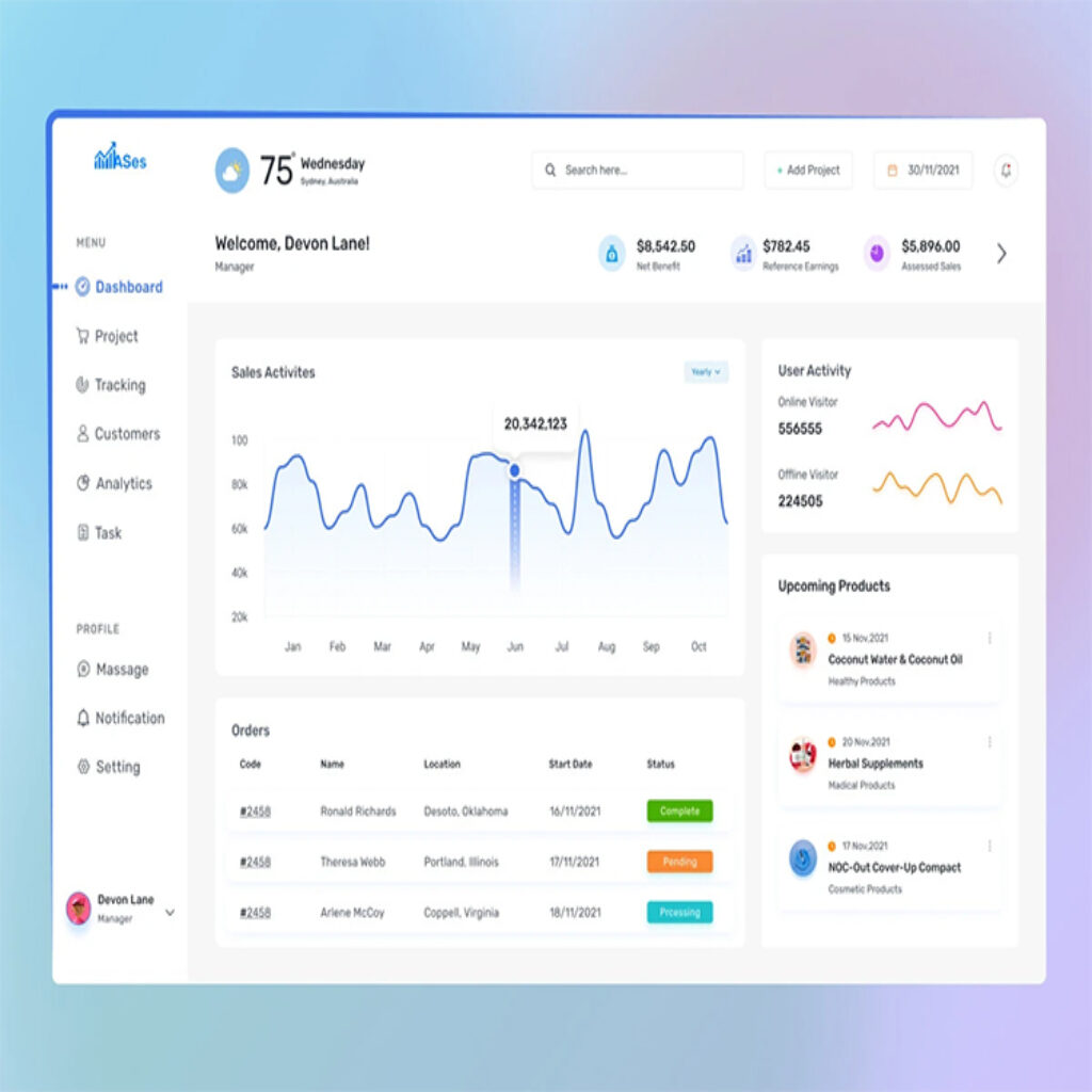 791I will design dashboard, saas, CRM, ERP and admin panel UI